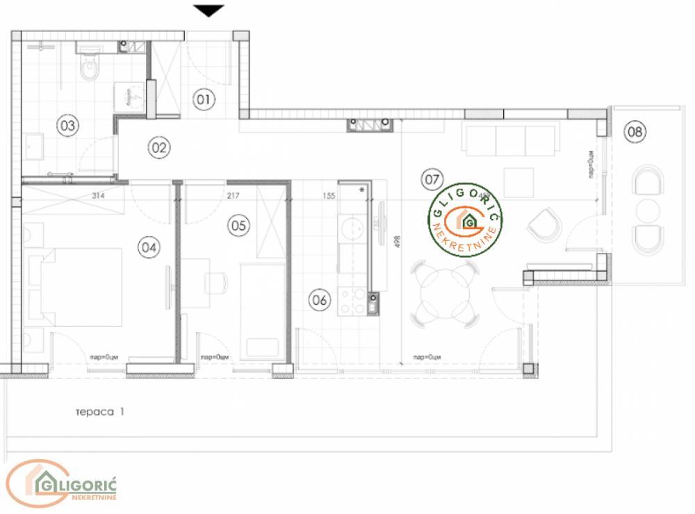 Stan na prodaju u Beogradu, Surčin, dvoiposoban, 64m2, cena 165400 evra