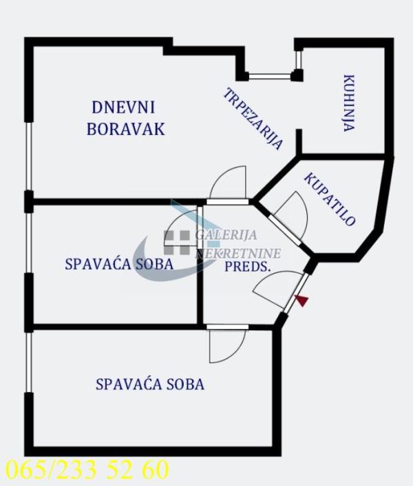 Stan na prodaju u Beogradu, Stari grad, dvoiposoban, 52m2, cena 250000 evra