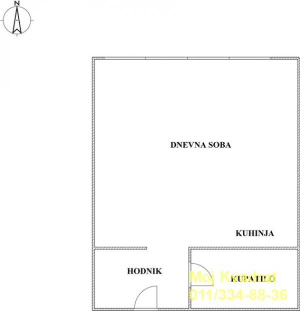 Stan na prodaju u Beogradu, Banovo brdo, jednosoban, 25m2, cena 90000 evra