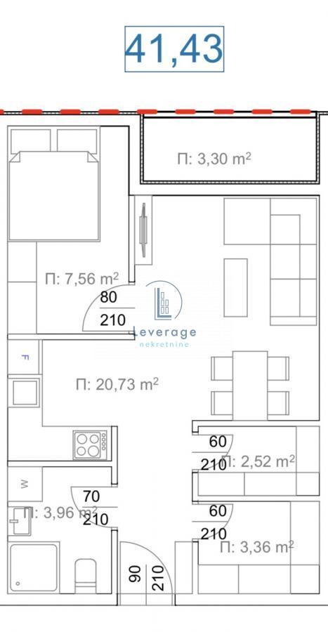 Stan na prodaju u Beogradu, Mirijevo, jednoiposoban, 41m2, cena 96532 evra