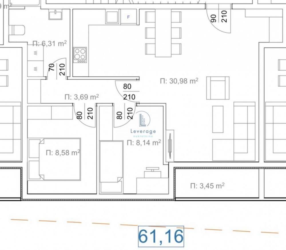 Stan na prodaju u Beogradu, Mirijevo, dvoiposoban, 61m2, cena 146785 evra