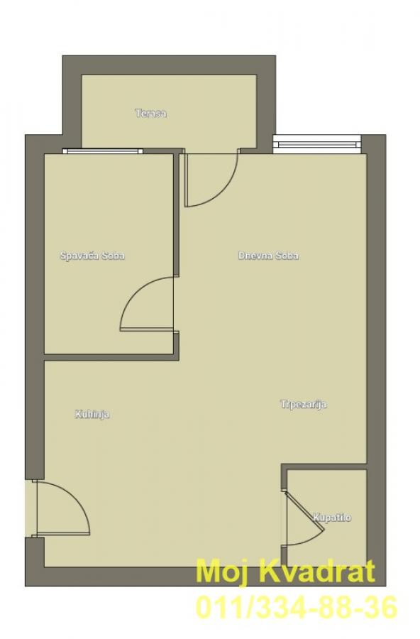 Stan na prodaju u Beogradu, Pašino brdo, dvosoban, 48m2, cena 173000 evra