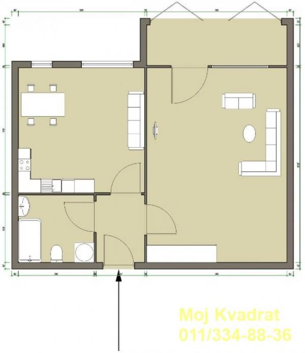 Stan na prodaju u Beogradu, Lion, jednosoban, 41m2, cena 155000 evra