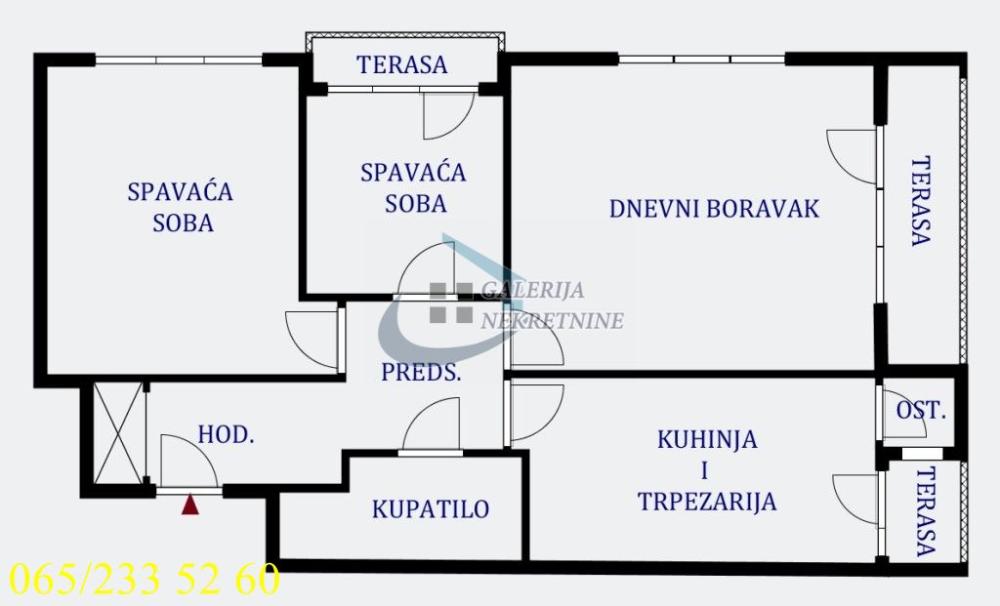 Stan na prodaju u Beogradu, Zvezdara, dvoiposoban, 64m2, cena 204000 evra