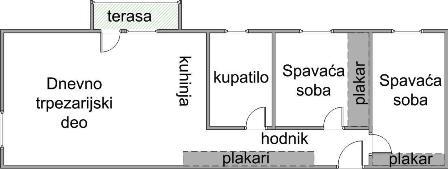 Stan na prodaju u Beogradu, Ledine, trosoban, 53m2, cena 103960 evra