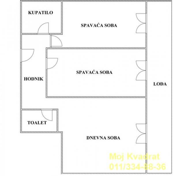 Stan na prodaju u Beogradu, Hadžipopovac, trosoban, 65m2, cena 228340 evra