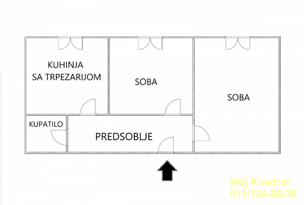 Stan na prodaju u Beogradu, Slavija, dvosoban, 51m2, cena 219000 evra