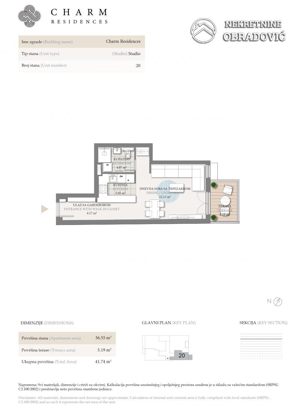 Stan na prodaju u Beogradu, Autokomanda, jednosoban, 41m2, cena 177990 evra