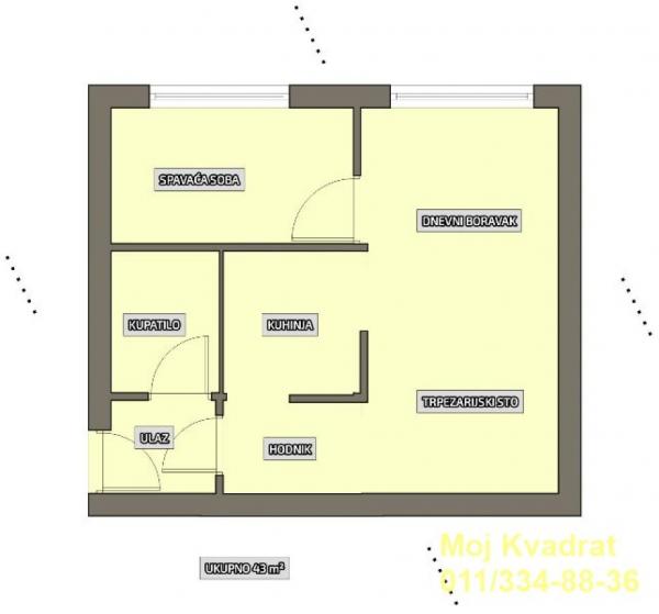 Stan na prodaju u Beogradu, Čubura, jednoiposoban, 43m2, cena 190000 evra