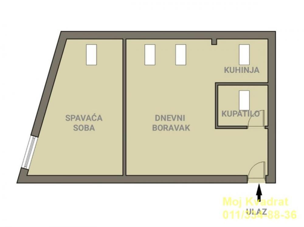 Stan na prodaju u Beogradu, Skadarlija, jednoiposoban, 44m2, cena 220000 evra