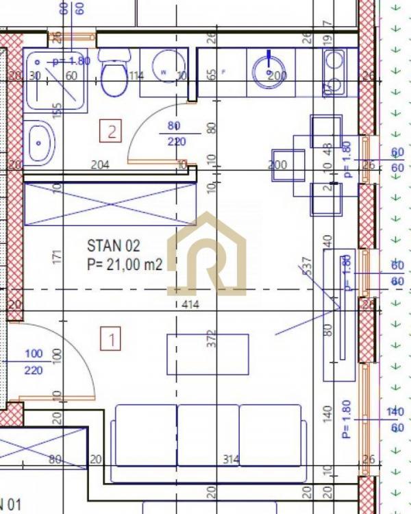Stan na prodaju u Beogradu, Učiteljsko naselje, jednosoban, 21m2, cena 53000 evra