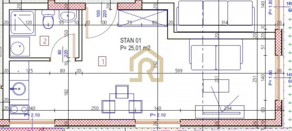 Stan na prodaju u Beogradu, Učiteljsko naselje, jednoiposoban, 25m2, cena 63000 evra