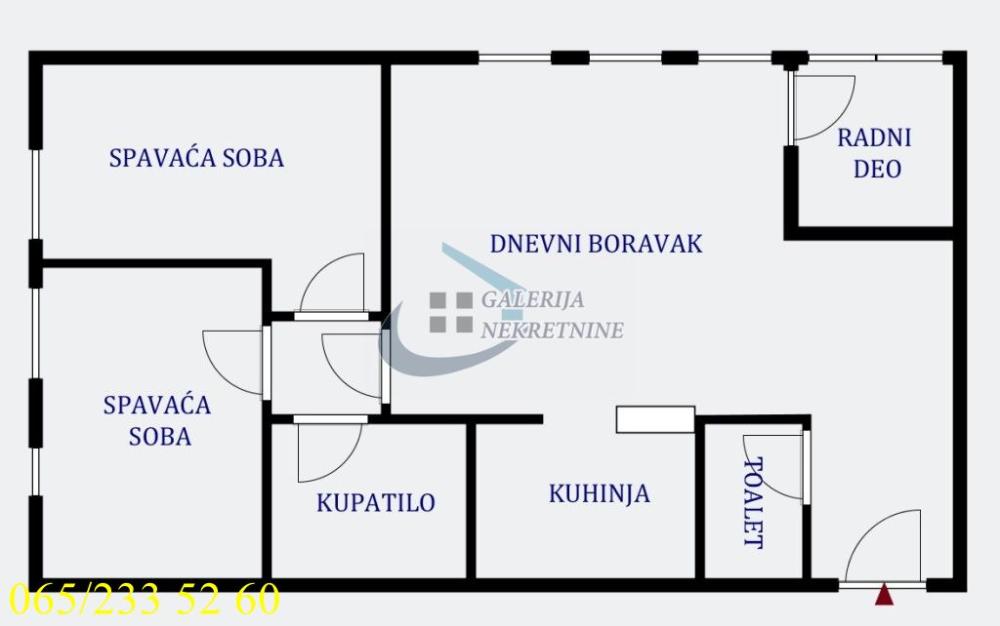 Stan na prodaju u Beogradu, Palilula, trosoban, 58m2, cena 155000 evra