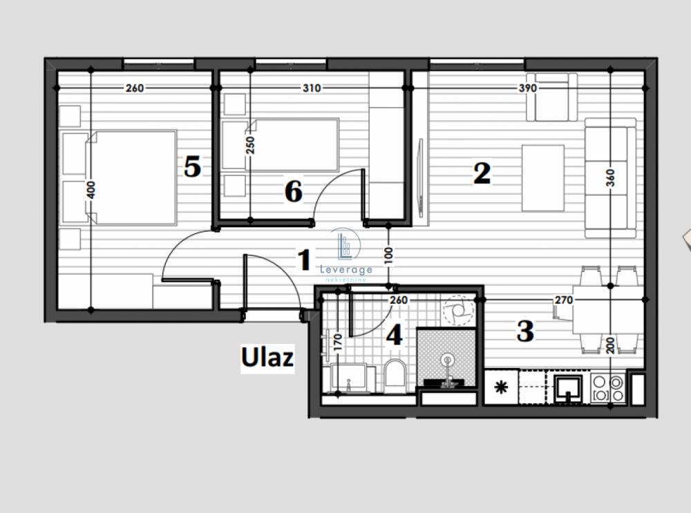 Stan na prodaju u Beogradu, Banovo brdo, dvoiposoban, 45m2, cena 140850 evra