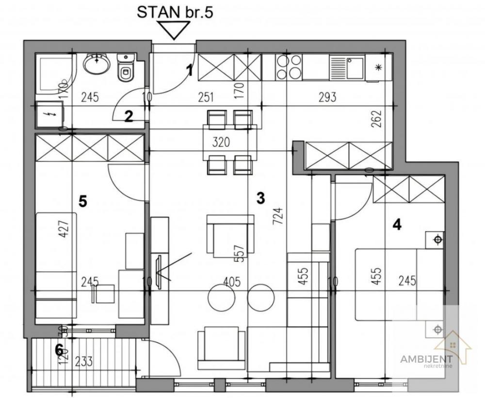 Stan na prodaju u Beogradu, Mirijevo, dvoiposoban, 61m2, cena 111054 evra