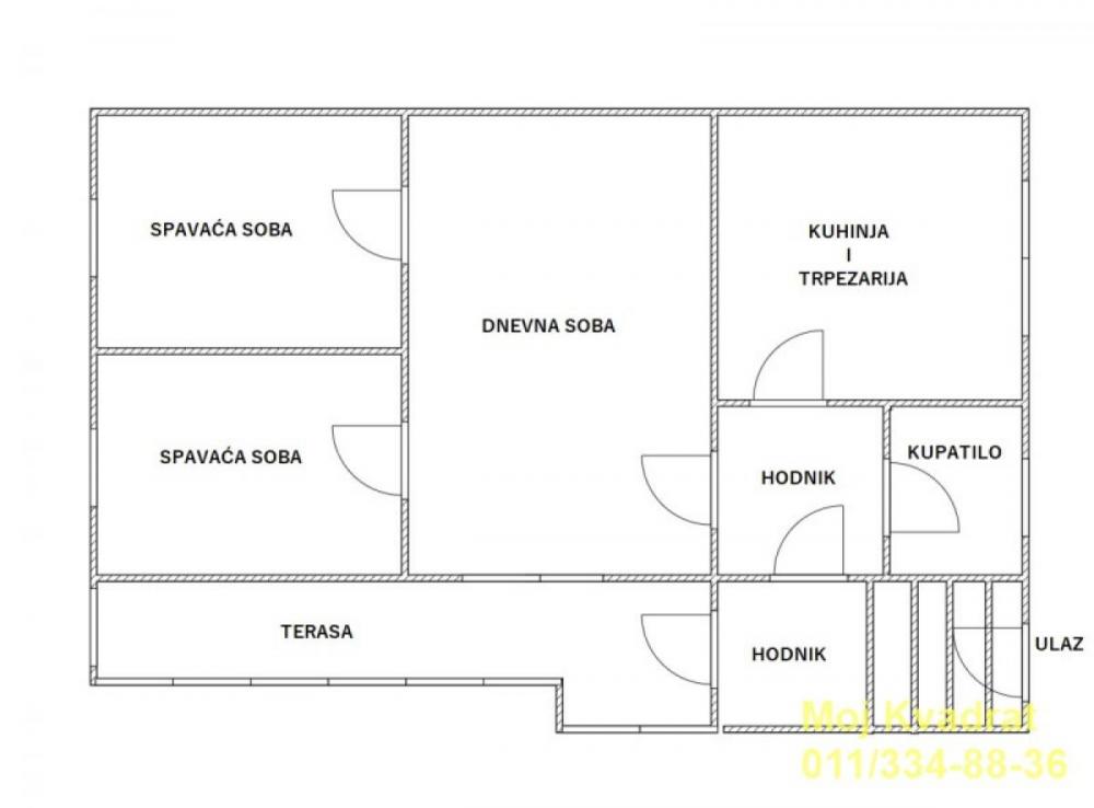 Stan na prodaju u Beogradu, Zvezdara, trosoban, 65m2, cena 195000 evra