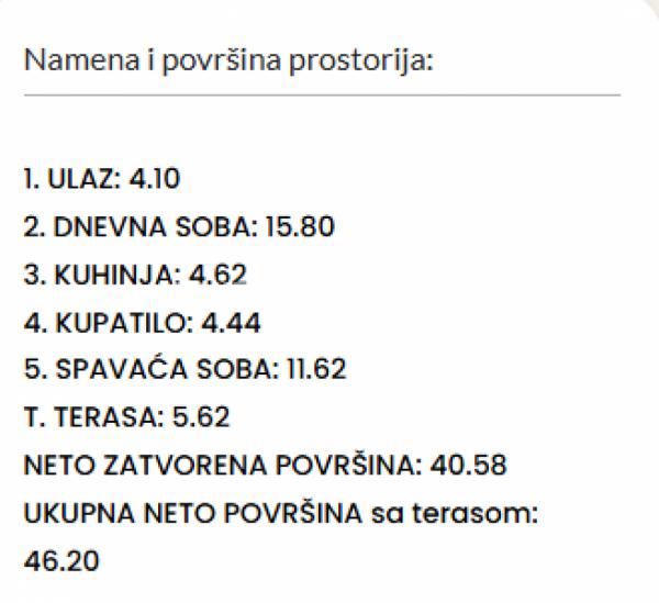 Stan na prodaju u Beogradu, Zeleno brdo, dvosoban, 46m2, cena 138600 evra