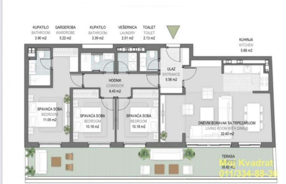 Stan na prodaju u Beogradu, Novi Beograd blok 65, cetvorosoban, 134m2, cena 499990 evra