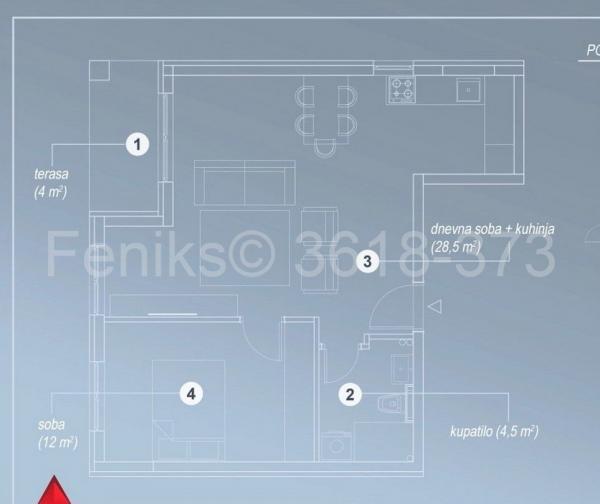 Stan na prodaju u Beogradu, Vukov spomenik, jednoiposoban, 50m2, cena 230000 evra