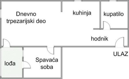 Stan na prodaju u Beogradu, Ledine, jednoiposoban, 44m2, cena 108825 evra