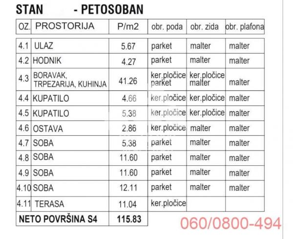 Stan na prodaju u Beogradu, Zemun, 116m2, cena 368425 evra