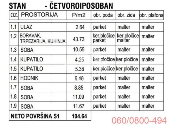 Stan na prodaju u Beogradu, Zemun, 105m2, cena 333696 evra