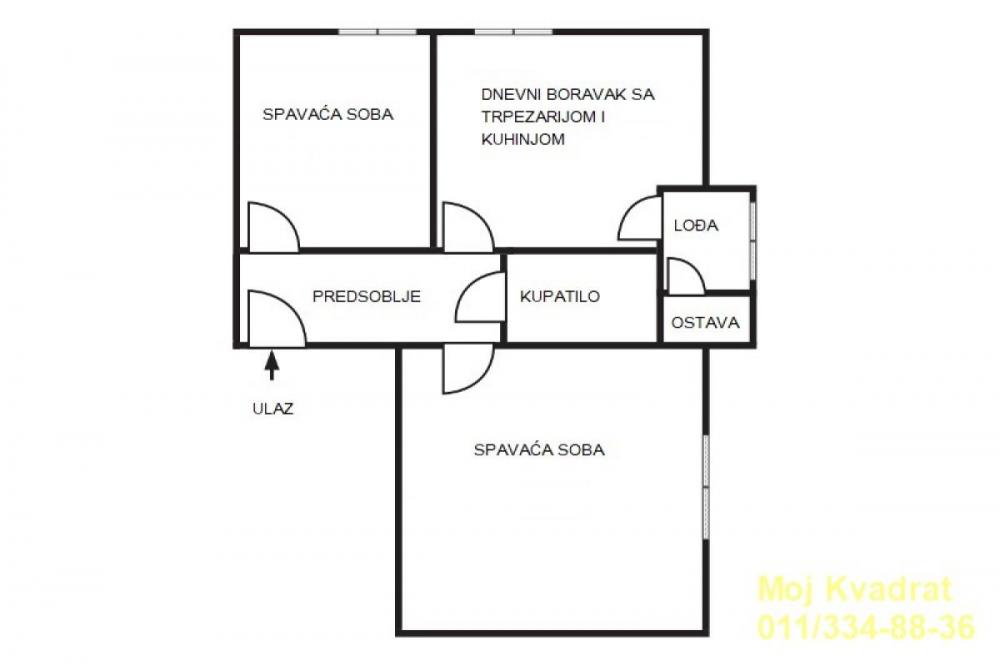 Stan na prodaju u Beogradu, Čubura, trosoban, 50m2, cena 197000 evra