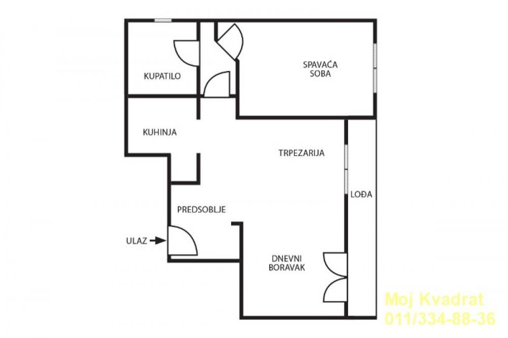 Stan na prodaju u Beogradu, Vukov spomenik, dvosoban, 43m2, cena 185000 evra