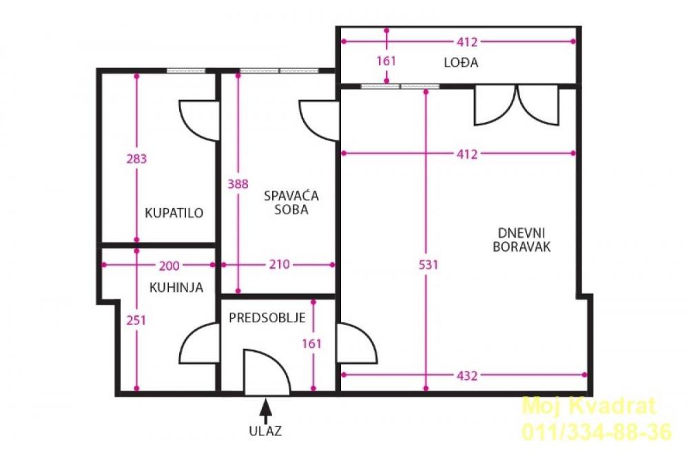 Stan na prodaju u Beogradu, Beograd (centar), dvosoban, 50m2, cena 225000 evra