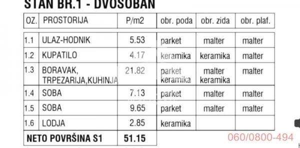 Stan na prodaju u Beogradu, Zemun, dvoiposoban, 51m2, cena 147312 evra