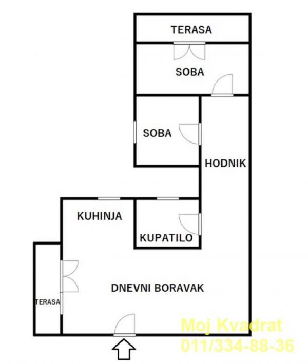 Stan na prodaju u Beogradu, Borča, dvoiposoban, 67m2, cena 135000 evra