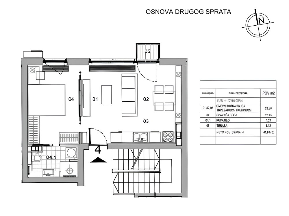 Stan na prodaju u Beogradu, Donji Dorćol, dvosoban, 43m2, cena 215000 evra