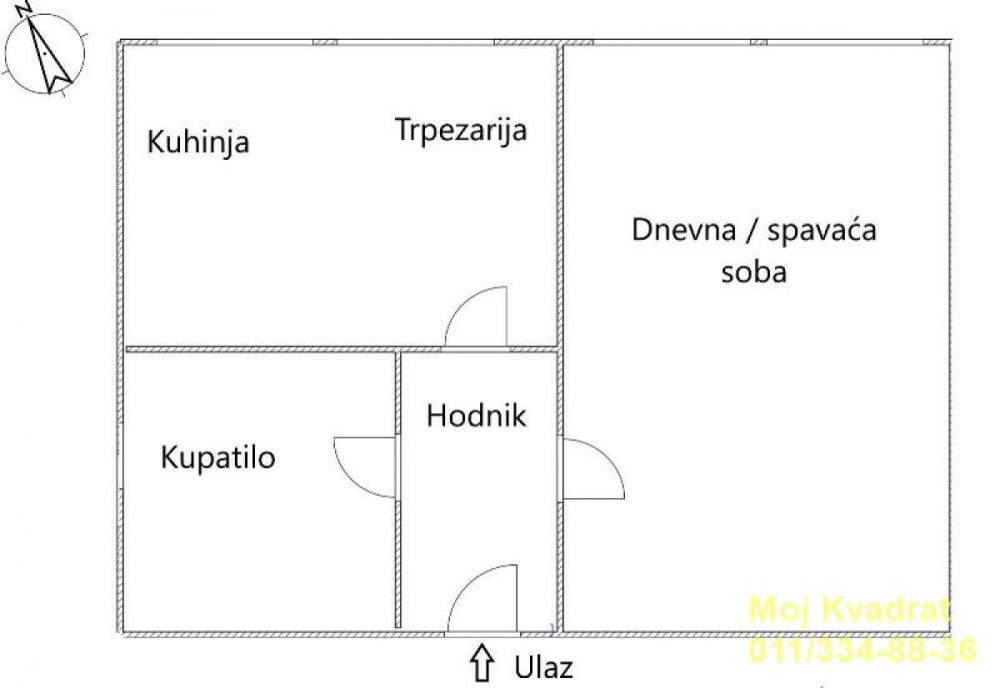 Stan na prodaju u Beogradu, Novi Beograd blok 21 (10. gimnazija), jednosoban, 32m2, cena 138000 evra