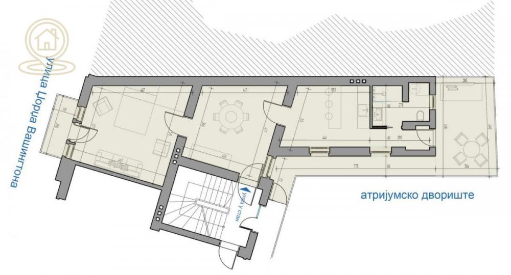 Stan na prodaju u Beogradu, Stari grad, dvosoban, 88m2, cena 289900 evra