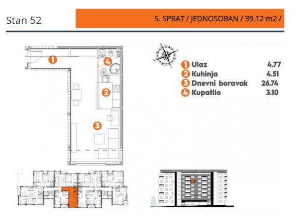 Stan na prodaju u Beogradu, Voždovac, jednosoban, 37m2, cena 129900 evra