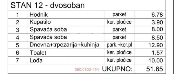 Stan na prodaju u Beogradu, Palilula, trosoban, 52m2, cena 227260 evra