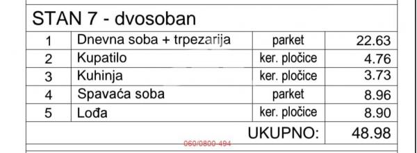 Stan na prodaju u Beogradu, Palilula, dvosoban, 49m2, cena 215512 evra