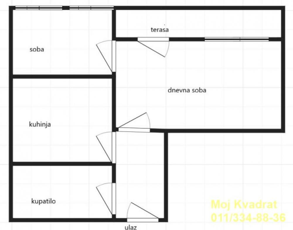 Stan na prodaju u Beogradu, Beograd (centar), jednoiposoban, 44m2, cena 103000 evra