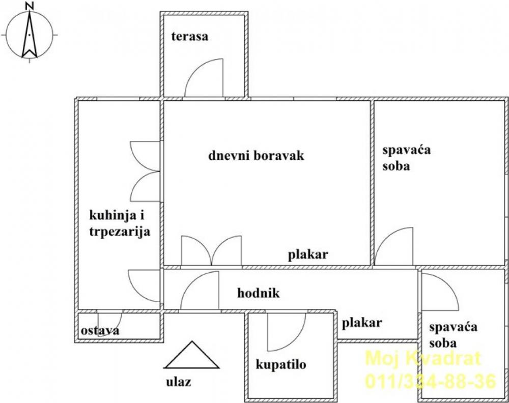 Stan na prodaju u Beogradu, Čukarica, trosoban, 73m2, cena 195000 evra
