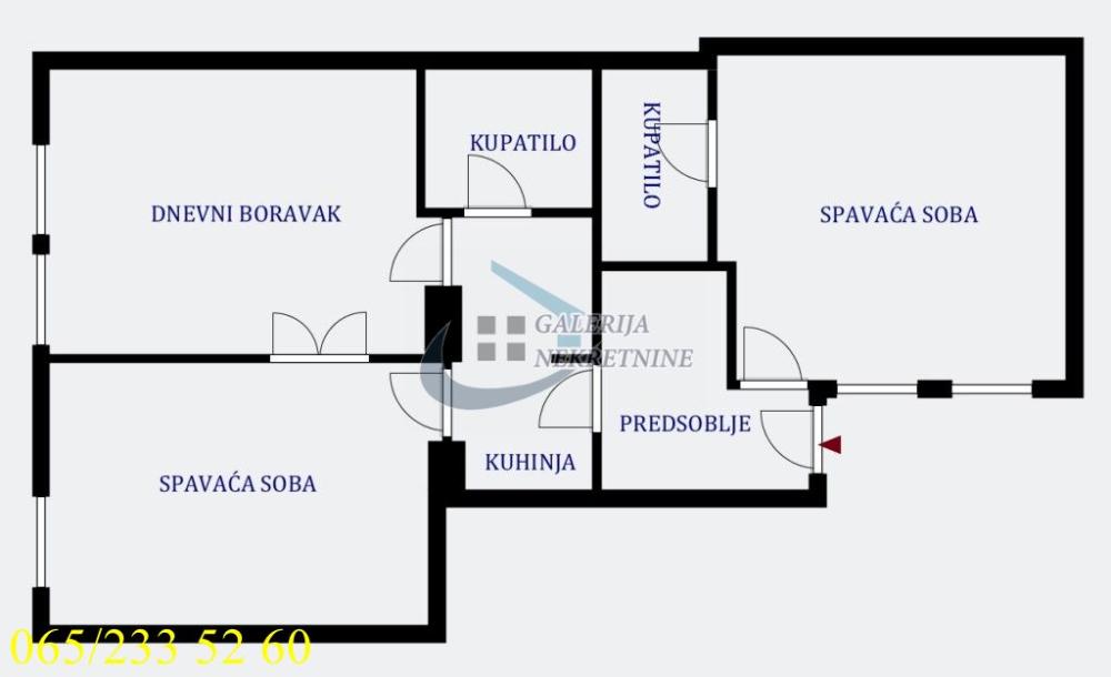 Stan na prodaju u Beogradu, Stari grad, trosoban, 73m2, cena 449000 evra