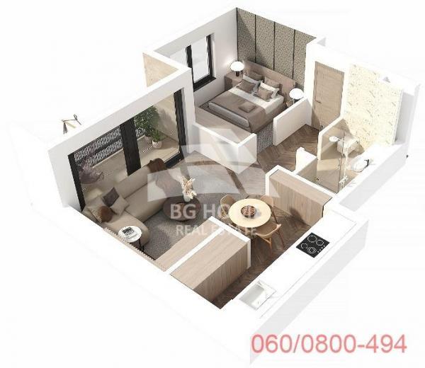 Stan na prodaju u Beogradu, Banovo brdo, jednoiposoban, 47m2, cena 165165 evra