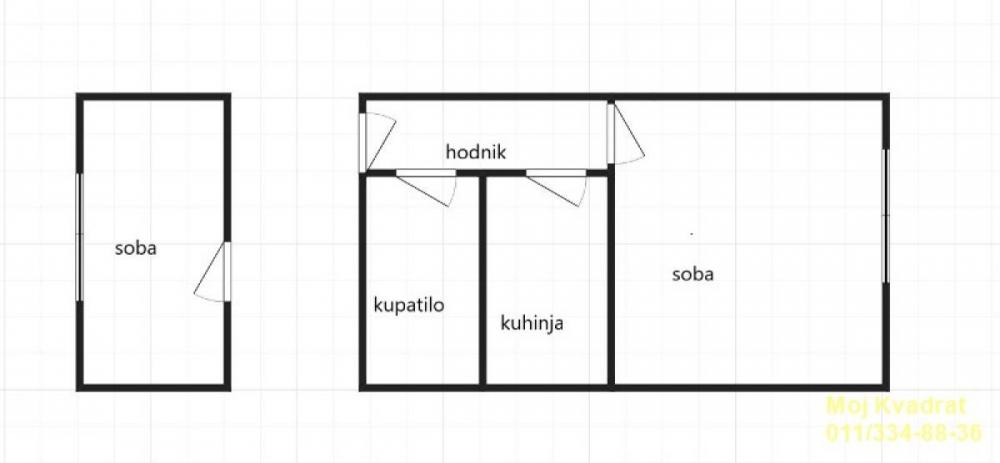 Stan na prodaju u Beogradu, Krnjača, jednoiposoban, 43m2, cena 96000 evra