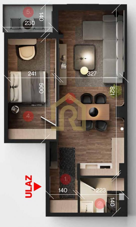 Stan na prodaju u Beogradu, Cvetkova pijaca, dvosoban, 48m2, cena 164968 evra