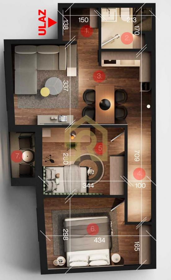 Stan na prodaju u Beogradu, Cvetkova pijaca, dvoiposoban, 51m2, cena 175134 evra