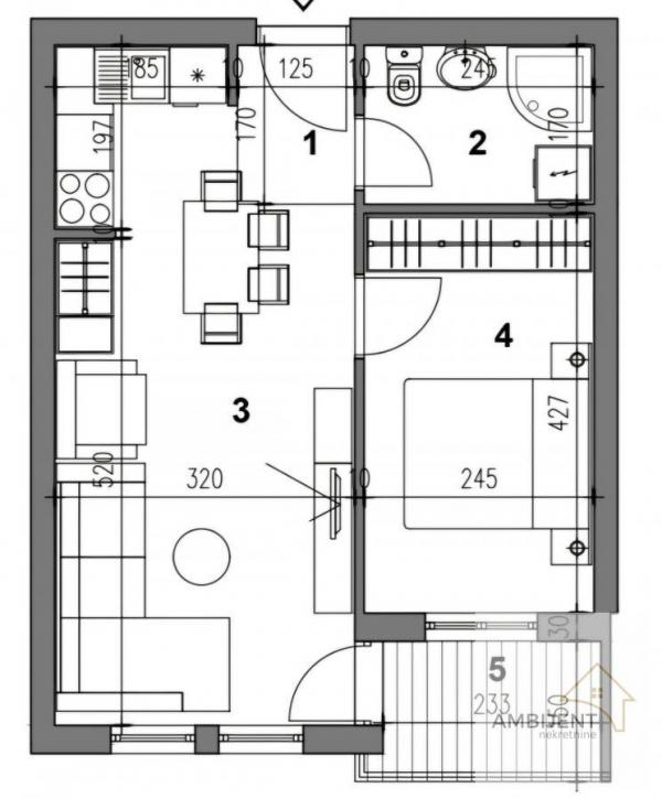 Stan na prodaju u Beogradu, Mirijevo, jednoiposoban, 41m2, cena 97618 evra