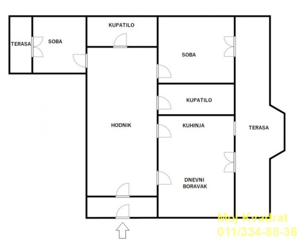 Stan na prodaju u Beogradu, Dorćol, trosoban, 100m2, cena 330000 evra