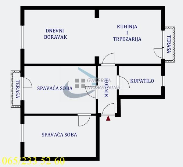 Stan na prodaju u Beogradu, Rakovica, trosoban, 56m2, cena 139500 evra