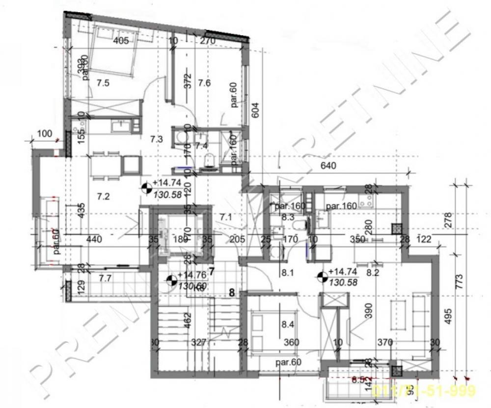 Stan na prodaju u Beogradu, Vukov spomenik, dvosoban, 46m2, cena 186520 evra