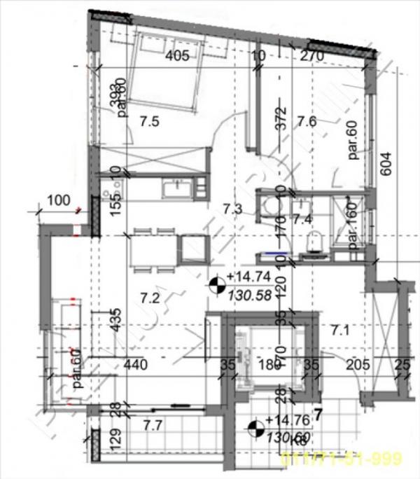 Stan na prodaju u Beogradu, Vukov spomenik, trosoban, 66m2, cena 265400 evra