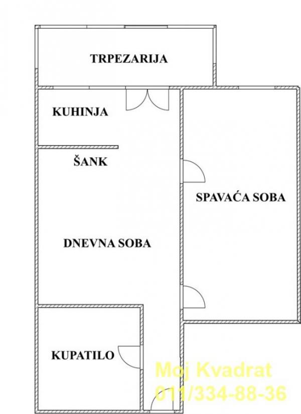Stan na prodaju u Beogradu, Vidikovac, jednoiposoban, 48m2, cena 189000 evra